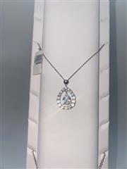 GOLD COAST Synthetic Quartz Stone Necklace 925 Silver 4.8g